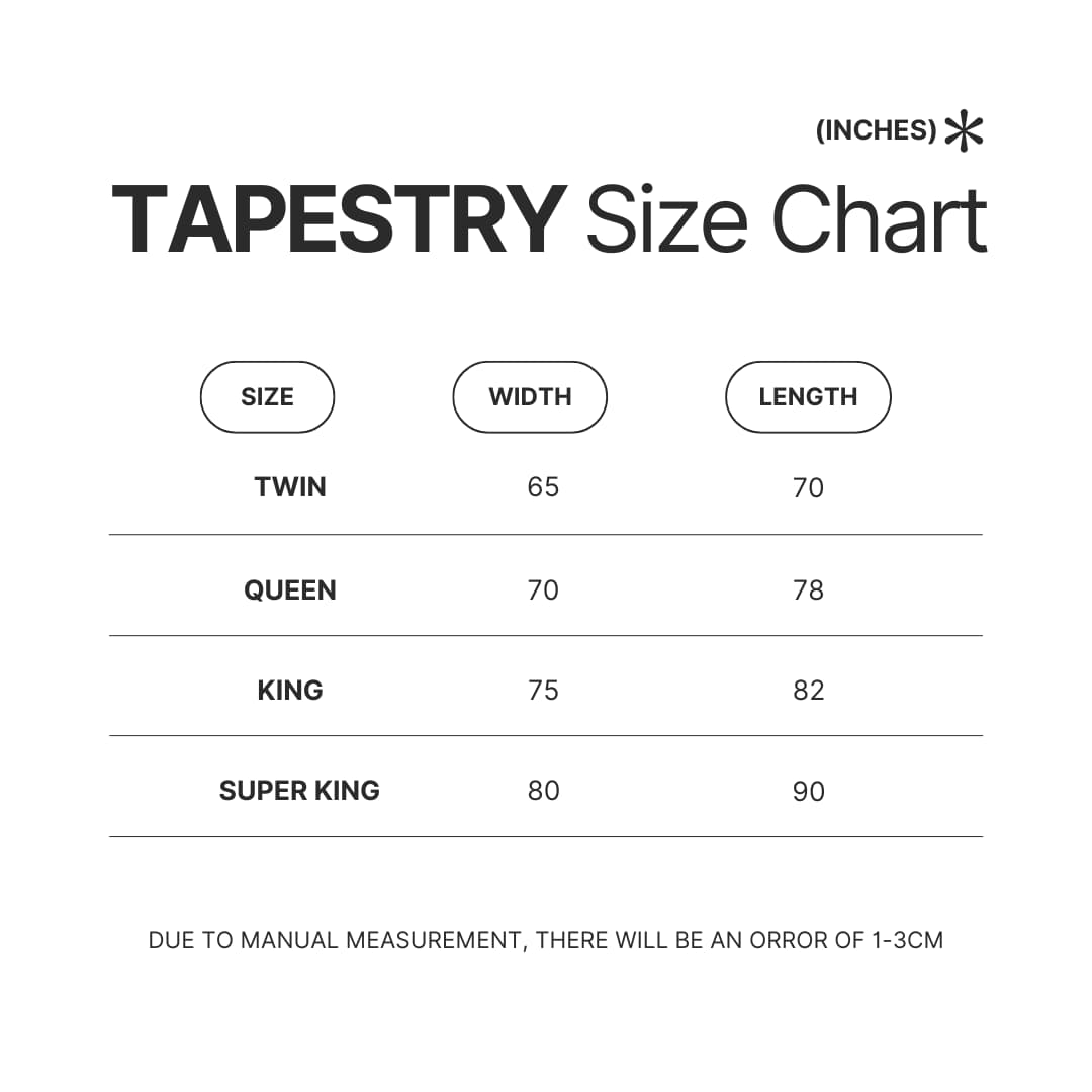 Tapestry Size Chart - Limp Bizkit Fans